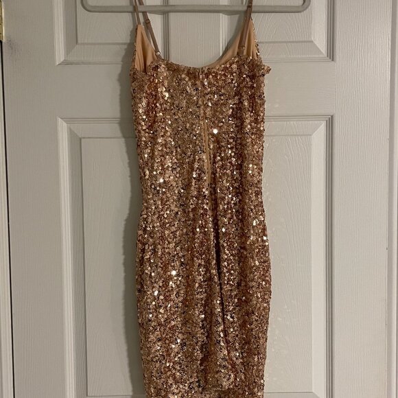 GUESS Rose Gold Sequence Bodycon Mini Dress - Picture 4 of 4